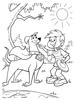 A coloring page of krypto the superdog